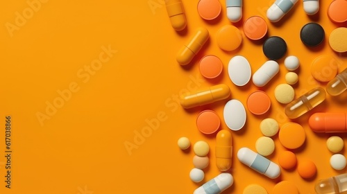 Pills on table photo