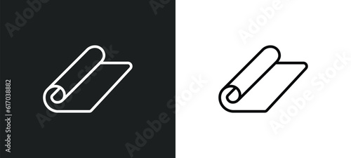 mat for fitness line icon in white and black colors. mat for fitness flat vector icon from mat for fitness collection web, mobile apps and ui.
