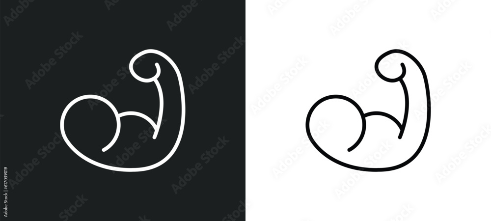 muscles line icon in white and black colors. muscles flat vector icon from muscles collection for web, mobile apps and ui. muscles line icon in white and black colors. muscles flat vector icon from muscles collection for web, mobile apps and ui.