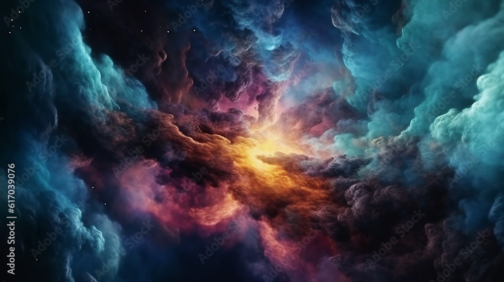 colorful space galaxy cloud nebula starry night cosmos