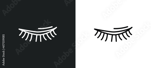 eyelid line icon in white and black colors. eyelid flat vector icon from eyelid collection for web, mobile apps and ui.