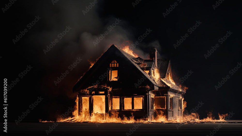 house on fire home insurance concept house on fire home insurance concept
