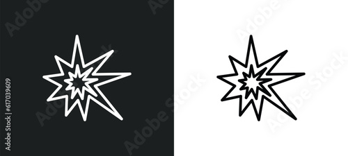 explode line icon in white and black colors. explode flat vector icon from explode collection for web, mobile apps and ui.