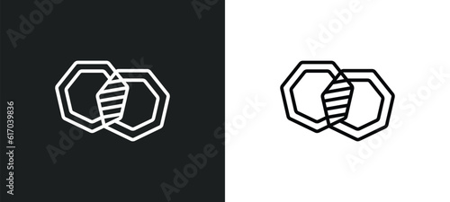 intersection line icon in white and black colors. intersection flat vector icon from intersection collection for web, mobile apps and ui.