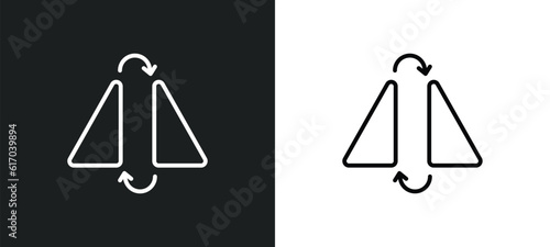 flip line icon in white and black colors. flip flat vector icon from flip collection for web, mobile apps and ui.