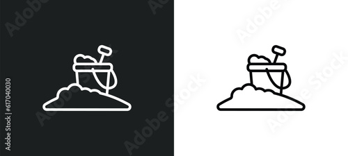 sand line icon in white and black colors. sand flat vector icon from sand collection for web, mobile apps and ui.
