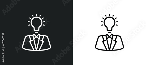 brand awareness line icon in white and black colors. brand awareness flat vector icon from brand awareness collection for web, mobile apps and ui.
