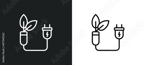 biomass energy line icon in white and black colors. biomass energy flat vector icon from biomass energy collection for web, mobile apps and ui.