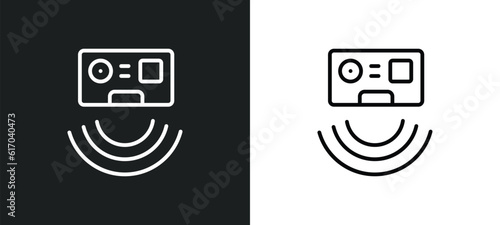 active sensor line icon in white and black colors. active sensor flat vector icon from active sensor collection for web, mobile apps and ui. photo