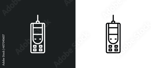laser measurement line icon in white and black colors. laser measurement flat vector icon from laser measurement collection for web, mobile apps and ui.