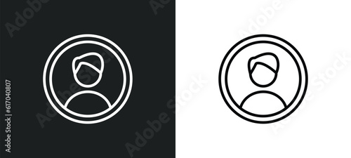 account line icon in white and black colors. account flat vector icon from account collection for web, mobile apps and ui.