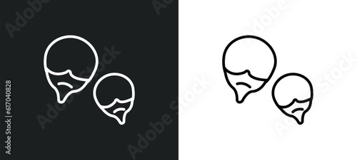 corncob line icon in white and black colors. corncob flat vector icon from corncob collection for web, mobile apps and ui.