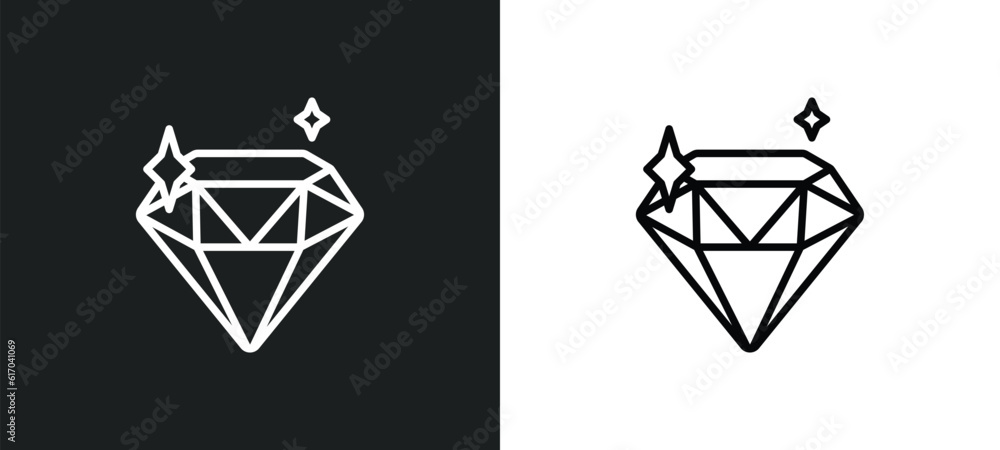 diamonf line icon in white and black colors. diamonf flat vector icon from diamonf collection for web, mobile apps and ui. diamonf line icon in white and black colors. diamonf flat vector icon from diamonf collection for web, mobile apps and ui.