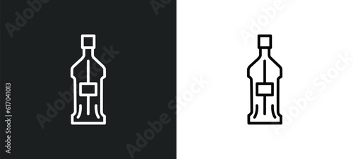 gin line icon in white and black colors. gin flat vector icon from gin collection for web, mobile apps and ui.