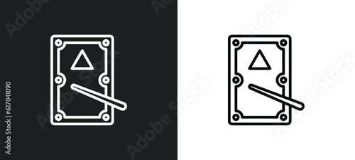 pool table line icon in white and black colors. pool table flat vector icon from pool table collection for web, mobile apps and ui.