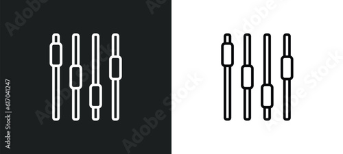 fader line icon in white and black colors. fader flat vector icon from fader collection for web, mobile apps and ui.