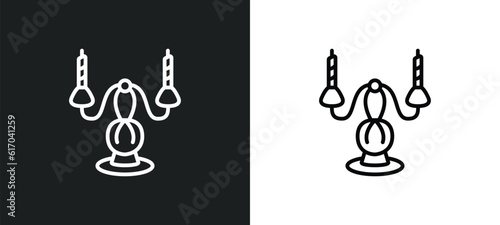 candelabrum line icon in white and black colors. candelabrum flat vector icon from candelabrum collection for web, mobile apps and ui.