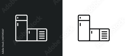 chiller line icon in white and black colors. chiller flat vector icon from chiller collection for web, mobile apps and ui.