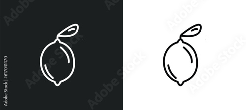 lemon line icon in white and black colors. lemon flat vector icon from lemon collection for web, mobile apps and ui.