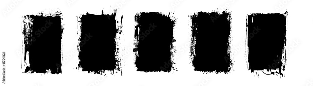 set of thick brush strokes set of thick brush strokes
