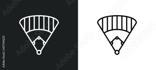 baseball field line icon in white and black colors. baseball field flat vector icon from baseball field collection for web, mobile apps and ui.