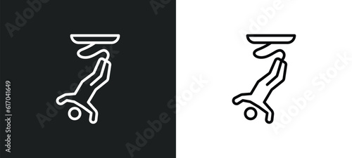 bungee jumping line icon in white and black colors. bungee jumping flat vector icon from bungee jumping collection for web, mobile apps and ui.
