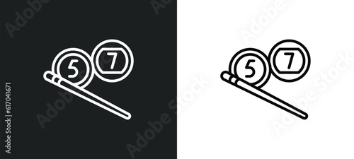 billiard line icon in white and black colors. billiard flat vector icon from billiard collection for web, mobile apps and ui.