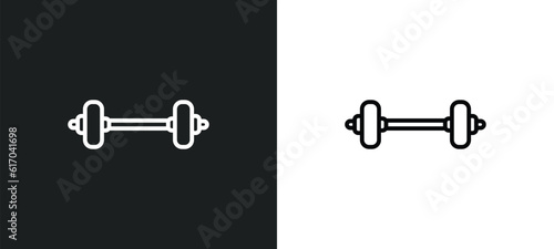 dumbell line icon in white and black colors. dumbell flat vector icon from dumbell collection for web, mobile apps and ui.