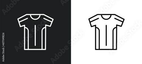 soccer jersey line icon in white and black colors. soccer jersey flat vector icon from soccer jersey collection for web, mobile apps and ui.