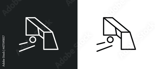 soccer goal line icon in white and black colors. soccer goal flat vector icon from soccer goal collection for web, mobile apps and ui.