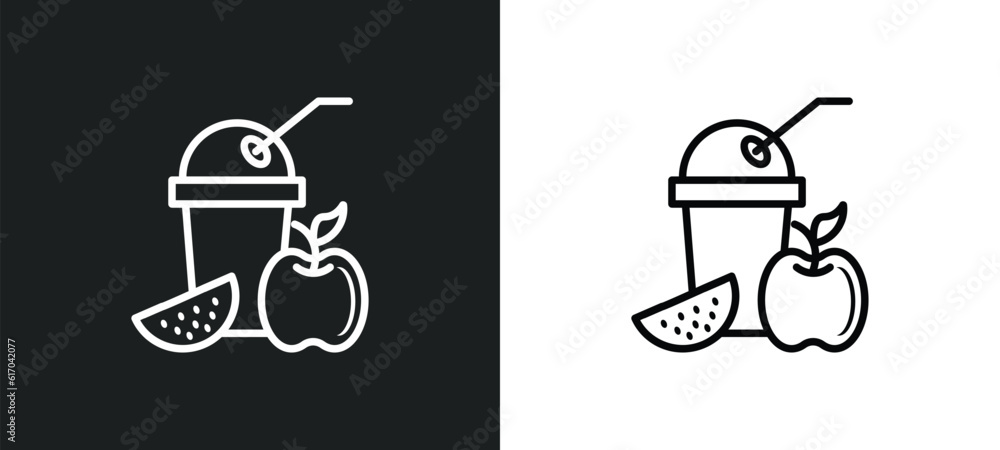 smoothies line icon in white and black colors. smoothies flat vector icon from smoothies collection for web, mobile apps and ui. smoothies line icon in white and black colors. smoothies flat vector icon from smoothies collection for web, mobile apps and ui.