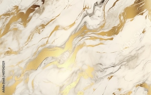 White and gold texture of paint. AI, Generative AI