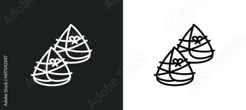 zongzi line icon in white and black colors. zongzi flat vector icon from zongzi collection for web, mobile apps and ui. photo