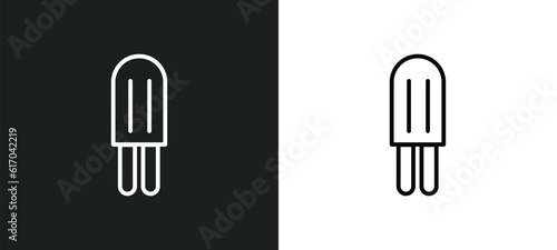 ice lolly line icon in white and black colors. ice lolly flat vector icon from ice lolly collection for web  mobile apps and ui.