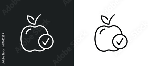 healthy food line icon in white and black colors. healthy food flat vector icon from healthy food collection for web, mobile apps and ui.