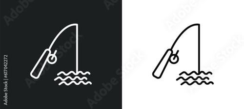 fishing tool line icon in white and black colors. fishing tool flat vector icon from fishing tool collection for web, mobile apps and ui.