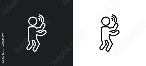 blah human line icon in white and black colors. blah human flat vector icon from blah human collection for web, mobile apps and ui.