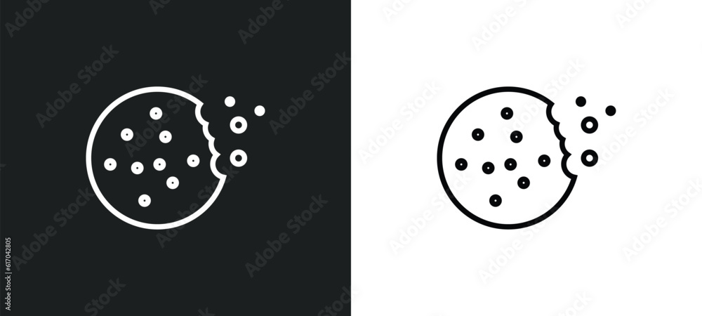 biscuit line icon in white and black colors. biscuit flat vector icon from biscuit collection for web, mobile apps and ui. biscuit line icon in white and black colors. biscuit flat vector icon from biscuit collection for web, mobile apps and ui.