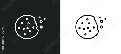 biscuit line icon in white and black colors. biscuit flat vector icon from biscuit collection for web, mobile apps and ui.