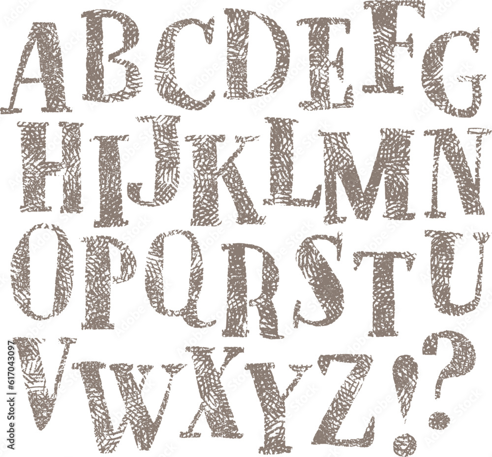 hand drawn doodle alphabets, grunge textured hand drawn doodle alphabets, grunge textured