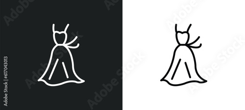 women drees line icon in white and black colors. women drees flat vector icon from women drees collection for web, mobile apps and ui. photo