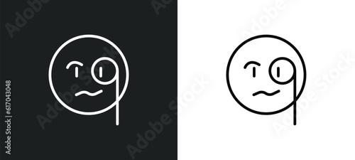 monocle line icon in white and black colors. monocle flat vector icon from monocle collection for web, mobile apps and ui.