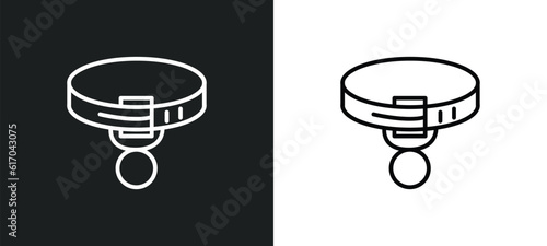 collar line icon in white and black colors. collar flat vector icon from collar collection for web, mobile apps and ui.