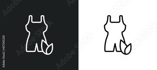 wellness coach line icon in white and black colors. wellness coach flat vector icon from wellness coach collection for web, mobile apps and ui.