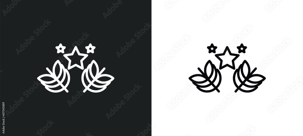 curtain stage line icon in white and black colors. curtain stage flat vector icon from curtain stage collection for web, mobile apps and ui.