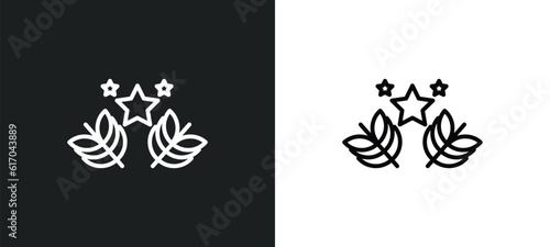 curtain stage line icon in white and black colors. curtain stage flat vector icon from curtain stage collection for web, mobile apps and ui.
