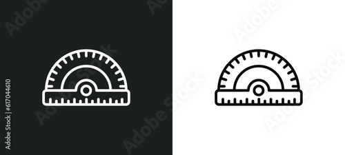 rulers line icon in white and black colors. rulers flat vector icon from rulers collection for web, mobile apps and ui.
