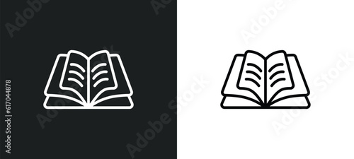 opened line icon in white and black colors. opened flat vector icon from opened collection for web, mobile apps and ui.
