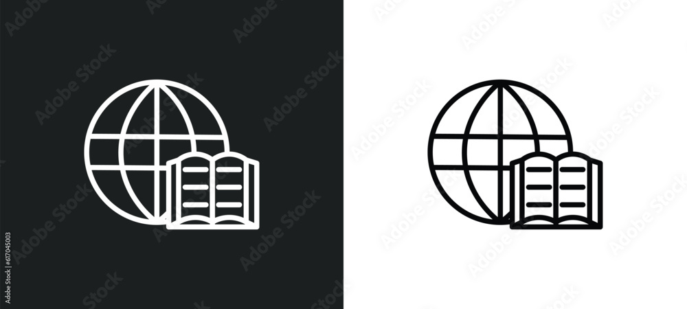 international studies line icon in white and black colors. international studies flat vector icon from international studies collection for web, mobile apps and ui. international studies line icon in white and black colors. international studies flat vector icon from international studies collection for web, mobile apps and ui.