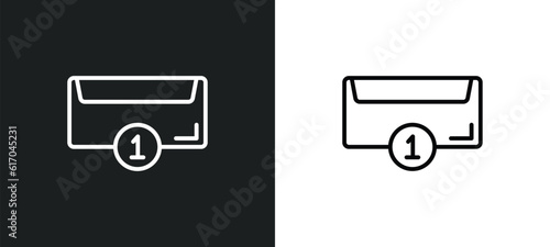 new email line icon in white and black colors. new email flat vector icon from new email collection for web, mobile apps and ui.